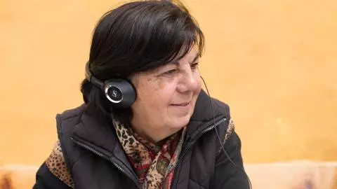 3 susnjevica 2019 gracijela bortul listens to a recording of herself as a teenager
