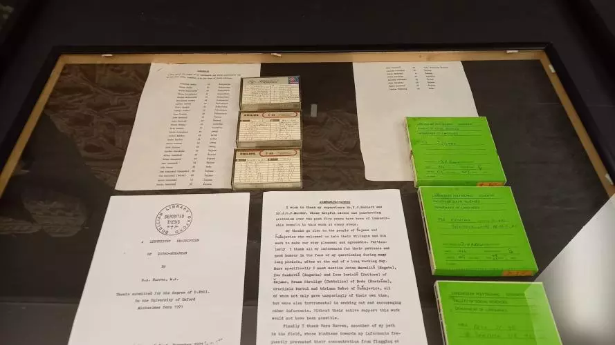 8 novigrad 2022 lapidarium museum display case with audio and reel to reel tapes donated to the bodleian libraries